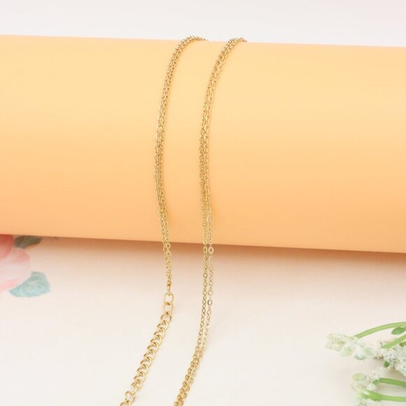 Layered Yellow Necklace with V-Shaped Pendant and Gold Bead, XPNL0370 - Picture 10 of 13